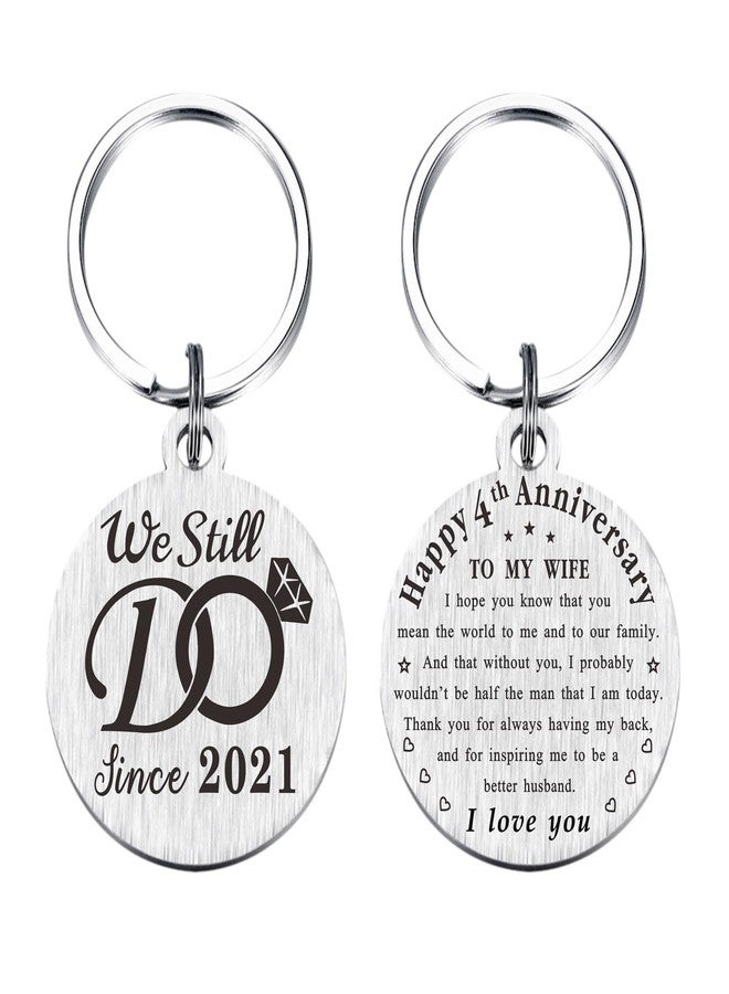 TANWIH 4th Wedding Anniversary Keychain Gifts for Wife, We Still Do Since 2021, 4 Year Anniversary Decoration, 4 Yr Anniversary for Her - Image 1